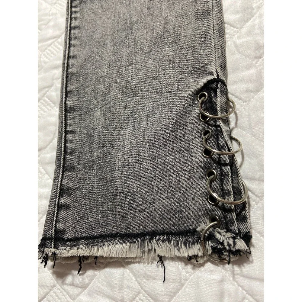 POL Jeans POL pants sexy edgy grey black jeans stretch denim NEW womens large